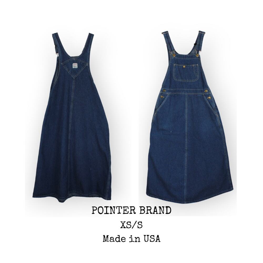 XS Vintage POINTER BRAND Jumper Bib Overall Dress MadeInUSA